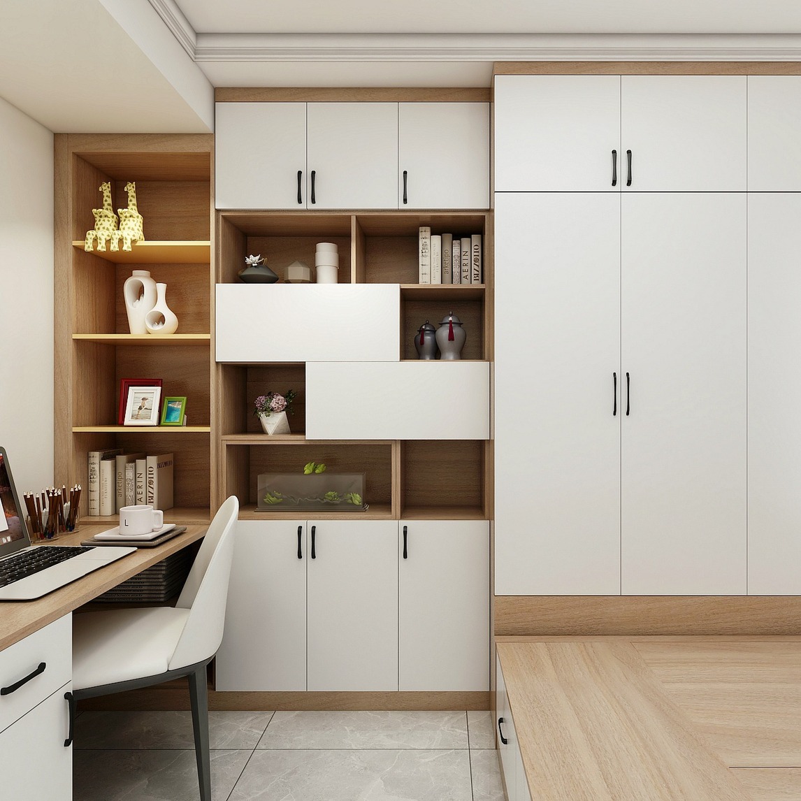 北欧风储物柜,贴近自然,返璞归真 - 莱茵艾格重庆上海城店设计效果图