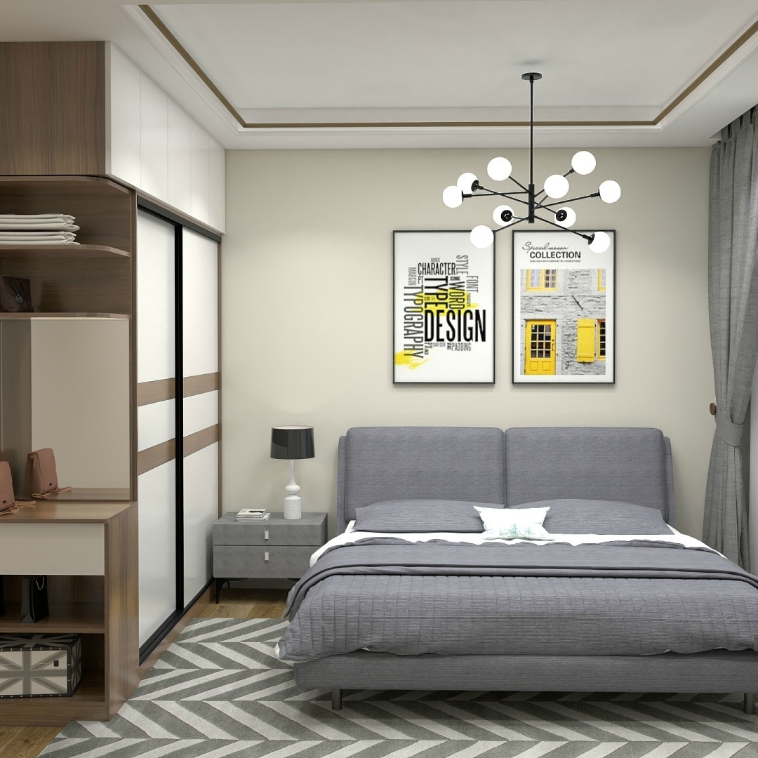 轻质拼接衣柜,贴顶设计美观实用