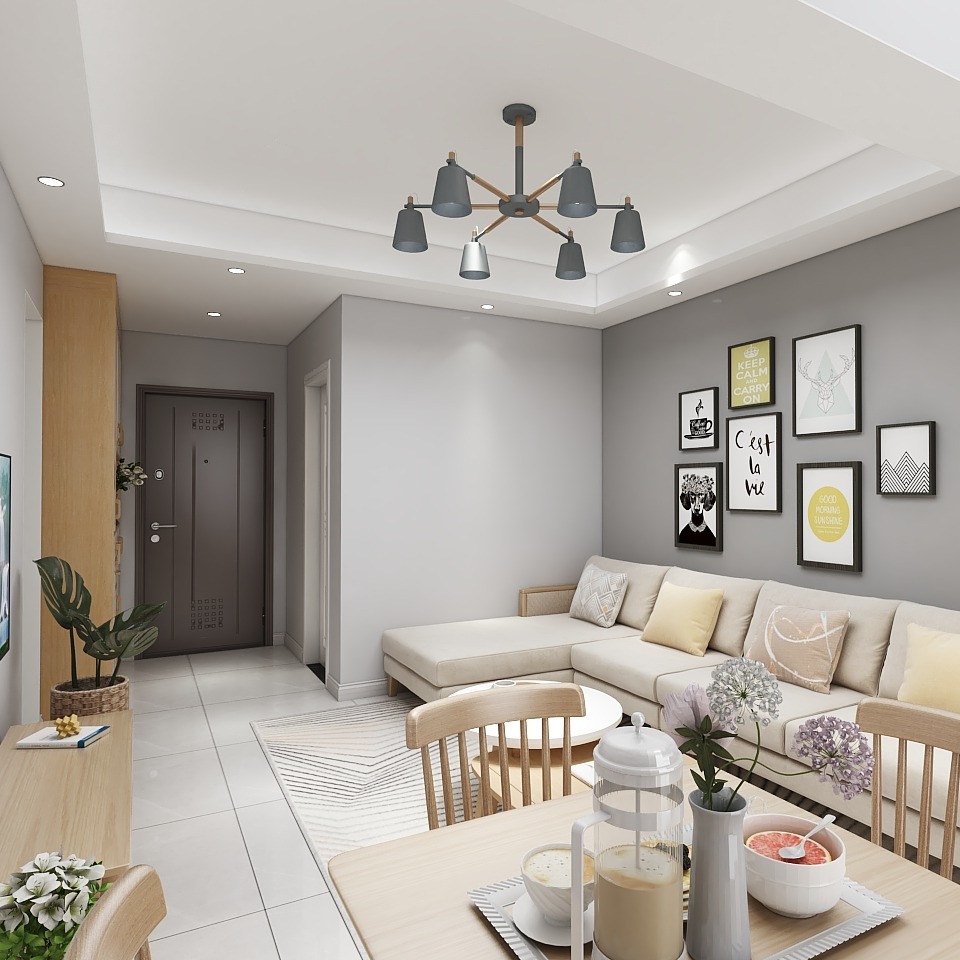 家里刷灰色乳胶漆,搭配原木家具也很好!