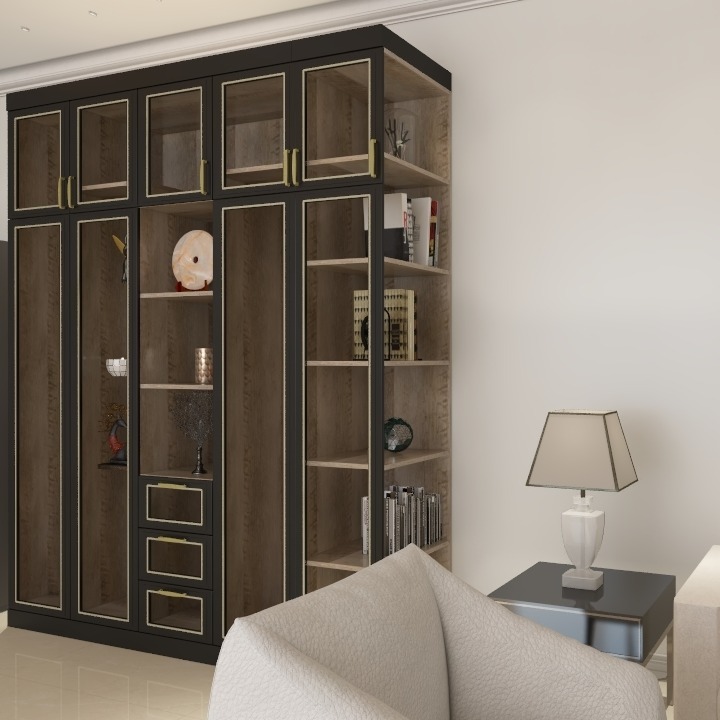 客厅玻璃定制柜,装饰收纳一柜搞定