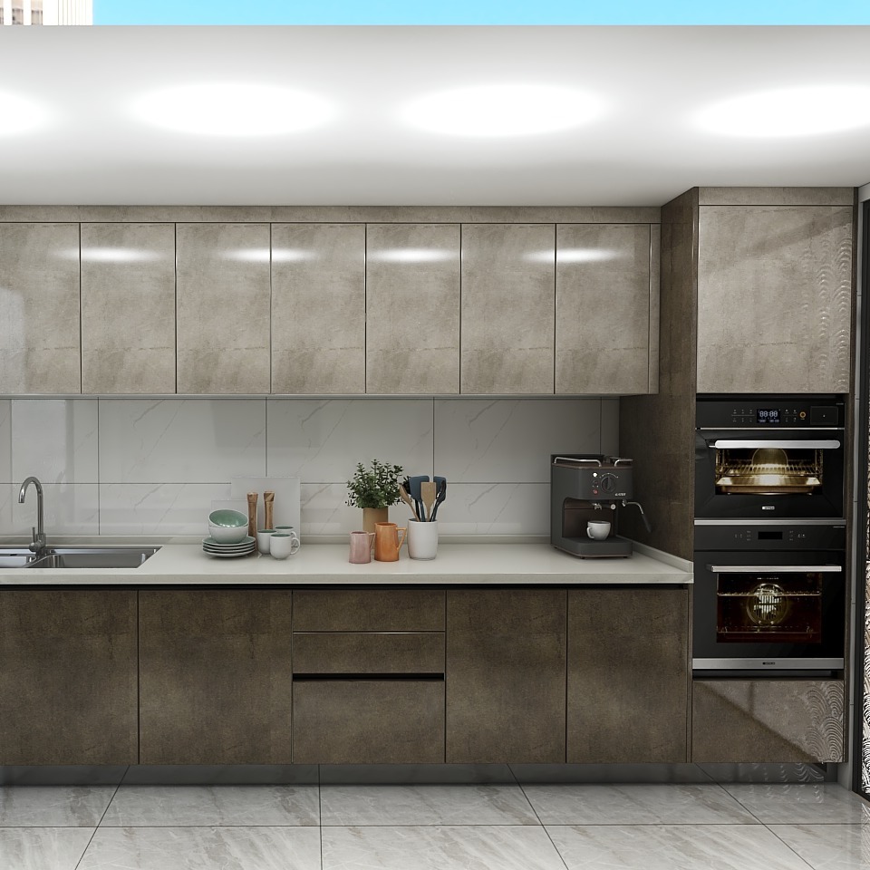 一字型厨房橱柜案例金地自在城
