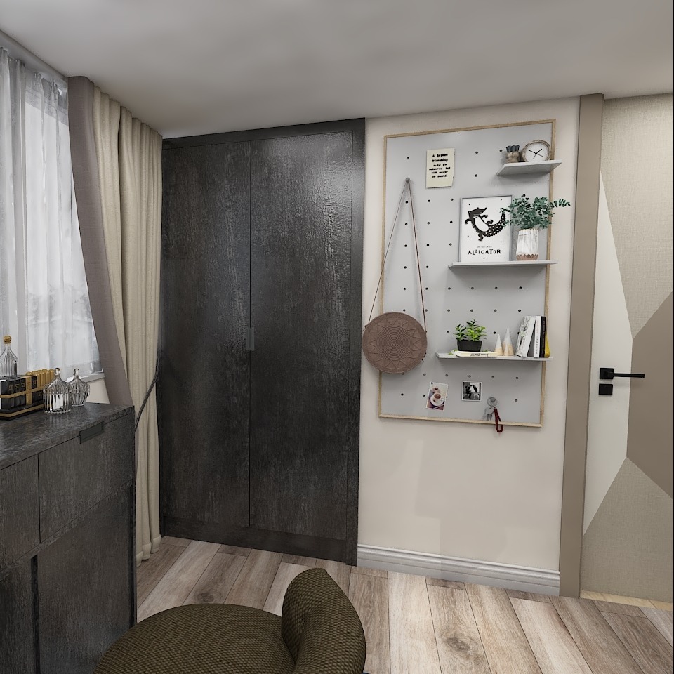 主卧做嵌入式衣柜 洞洞板,这收纳好好看 - 米格兰家具:米格兰门店设计