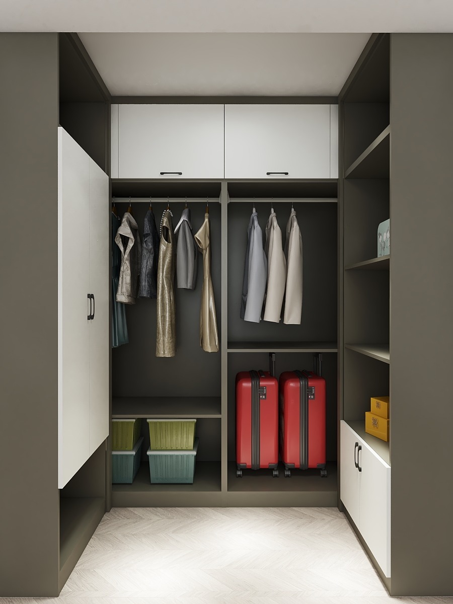 简单双色衣柜设计,实用美观