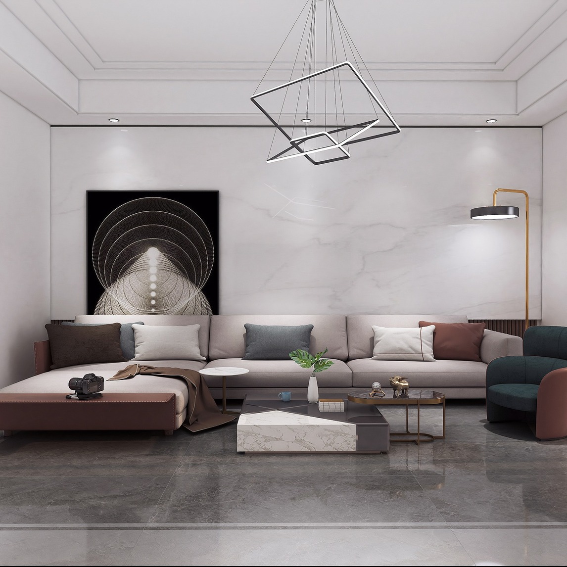 意式轻奢风客厅,比设计师的样板间还漂亮