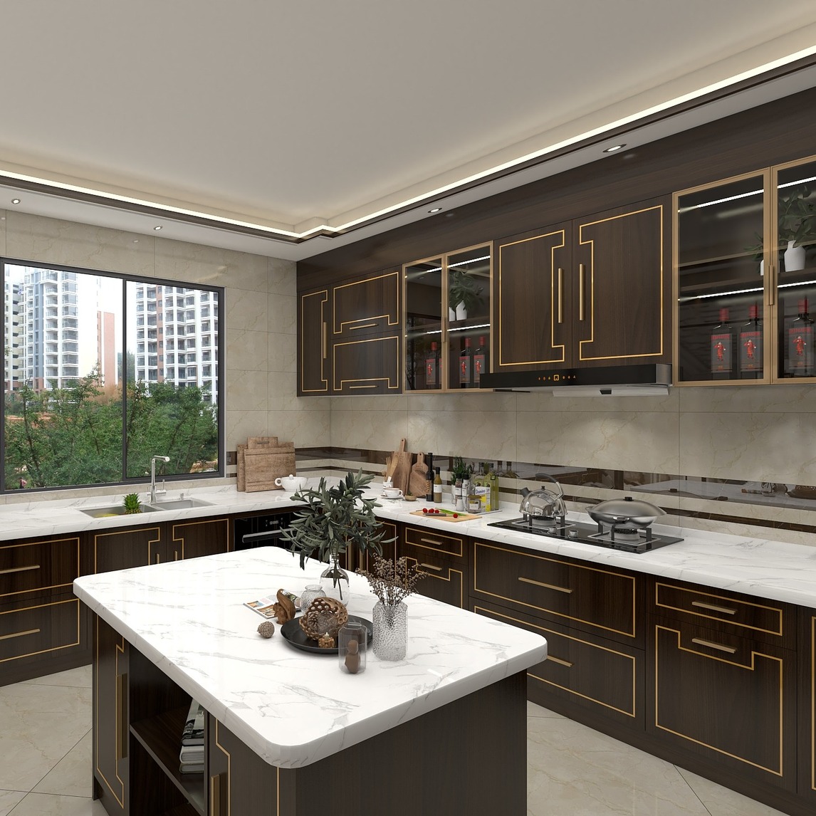 新中式大厨房中岛更方便