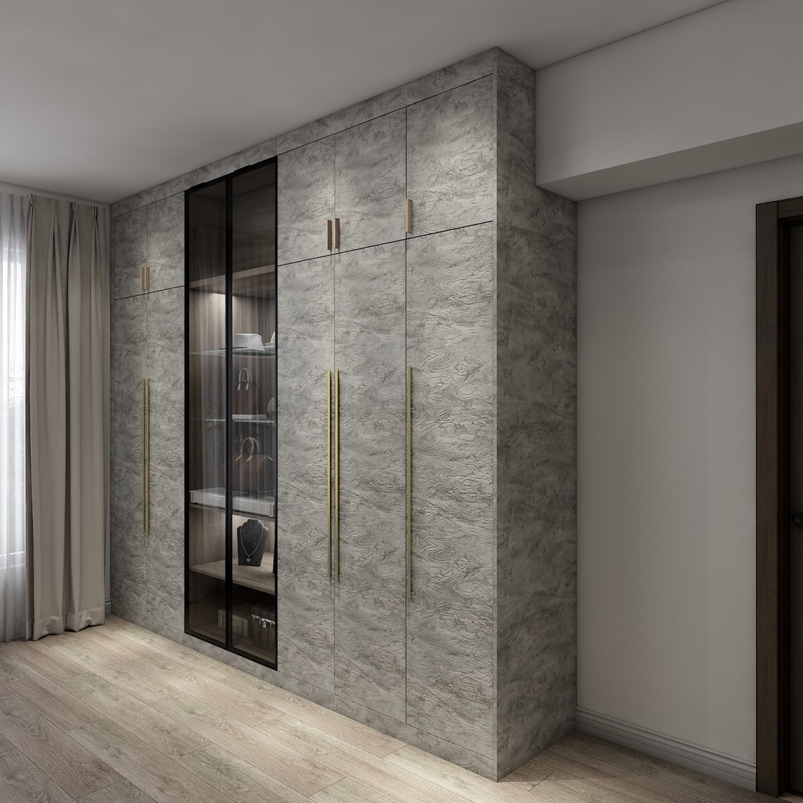 衣柜 大理石纹路,打造轻奢空间 - 三峰-大连店设计效果图 - 每平每屋