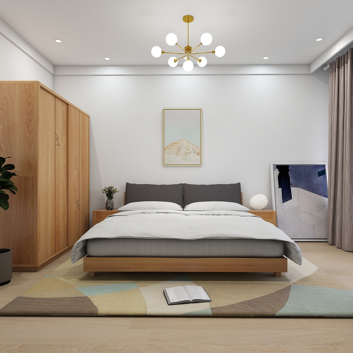 给你五星睡眠体验的北欧原木卧室 - 壹家设计设计效果图 - 每平每屋