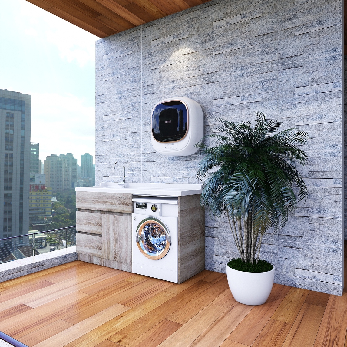 阳台壁挂式小型洗衣机 - 慵懒家居搭配设计设计效果图 - 每平每屋·设