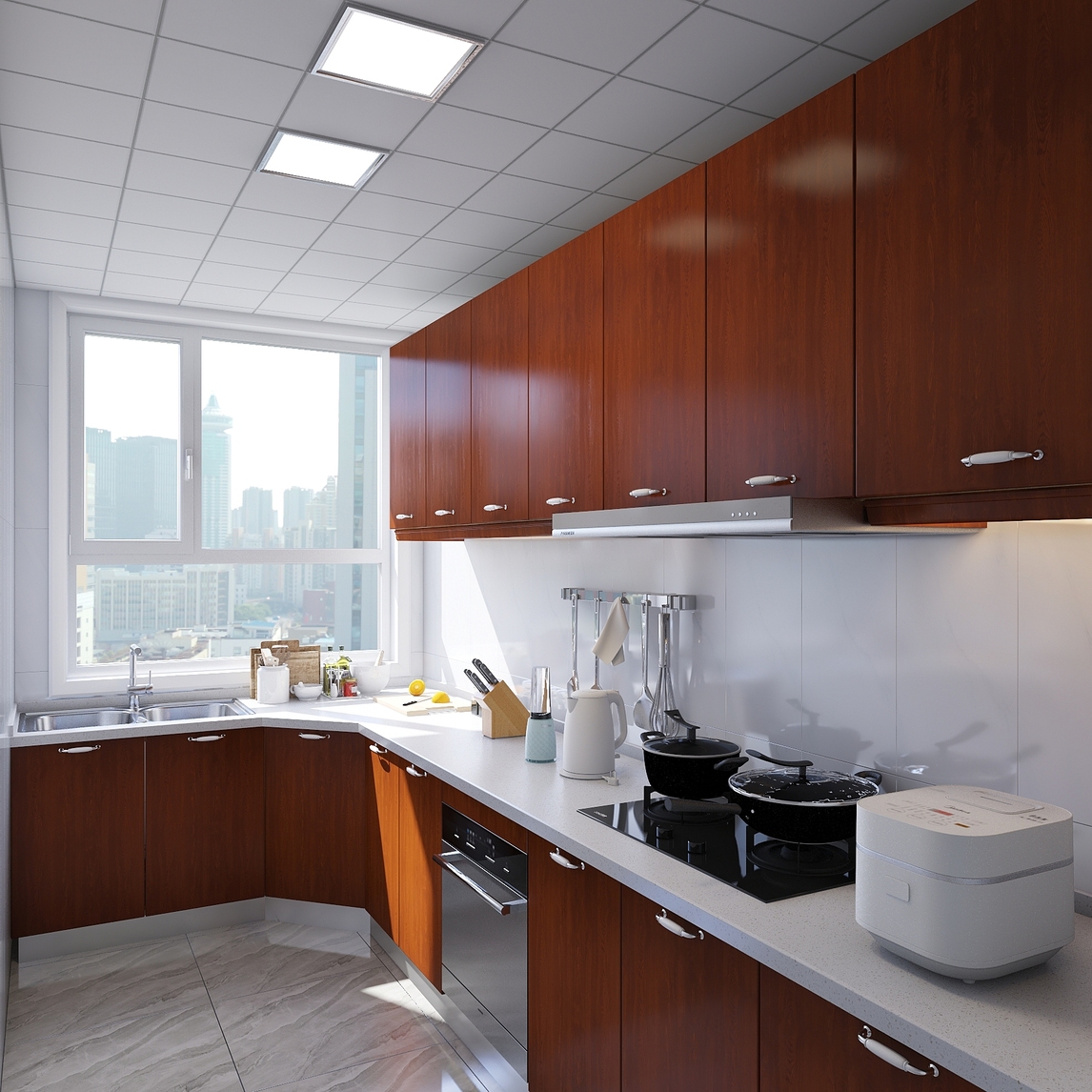 干净利落的厨房一角