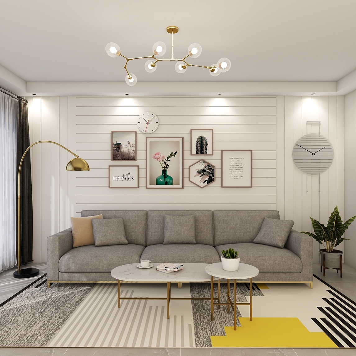 北欧风小客厅,简约而充满温情 - 设计美学家设计效果图 - 每平每屋