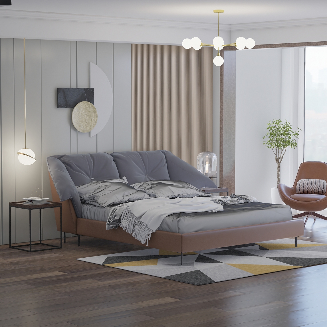 意式舒适极简卧室