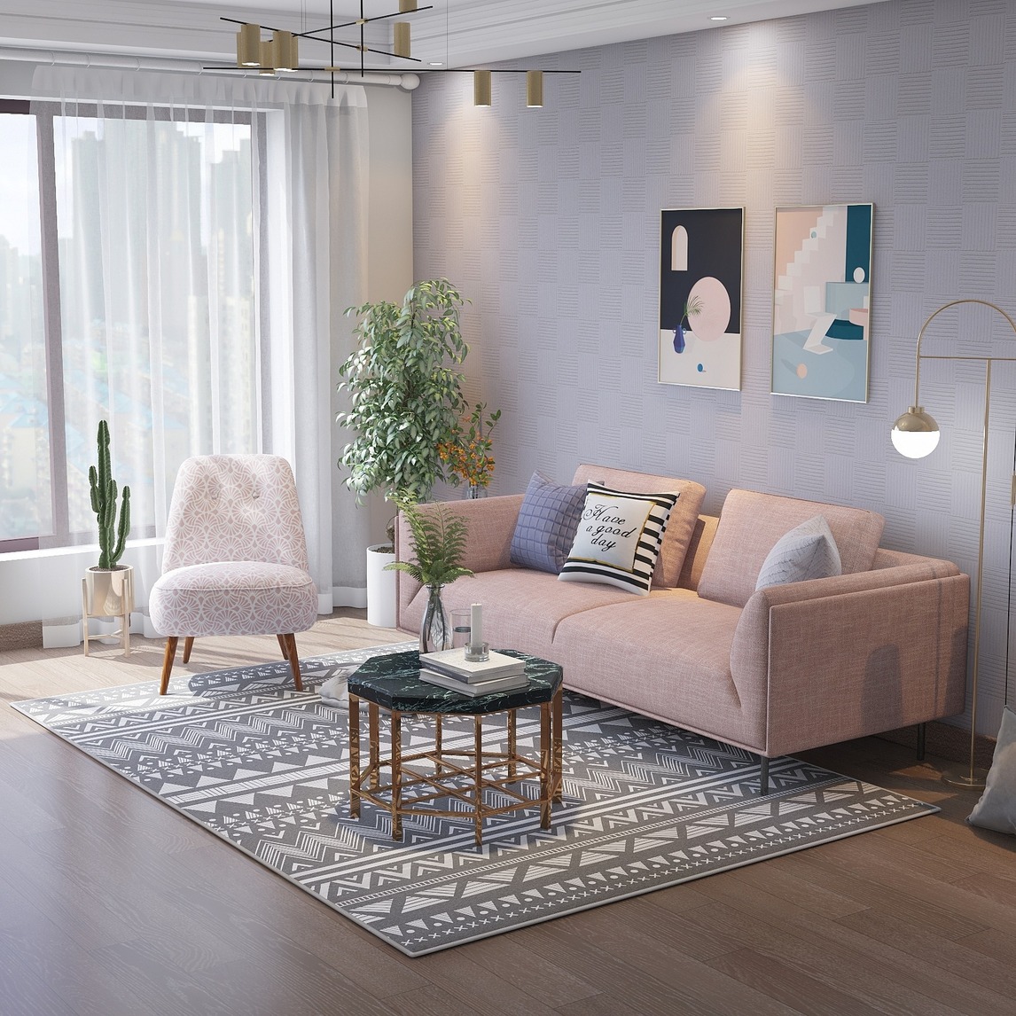 小清新少女风客厅