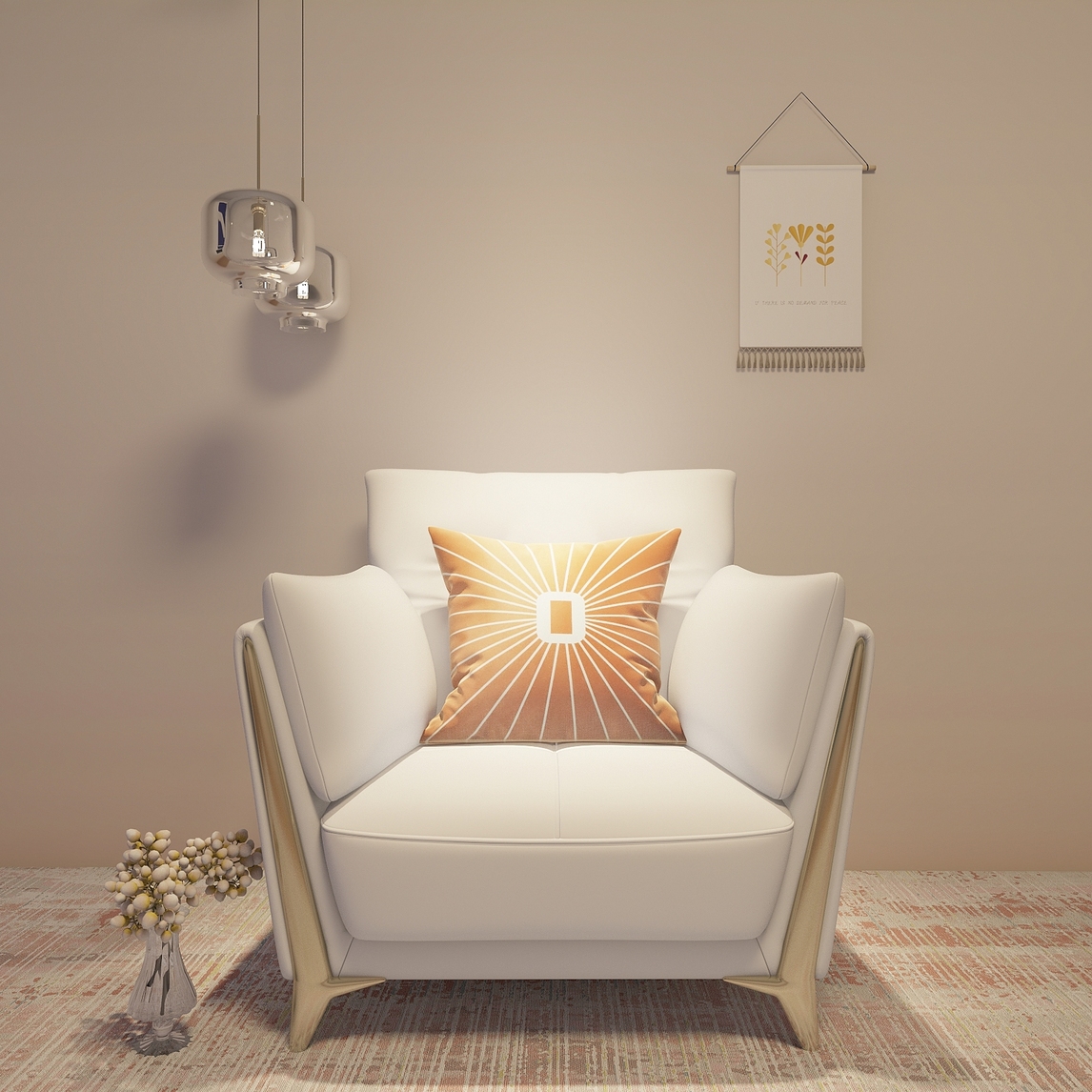 优梵艺术北欧单人沙发