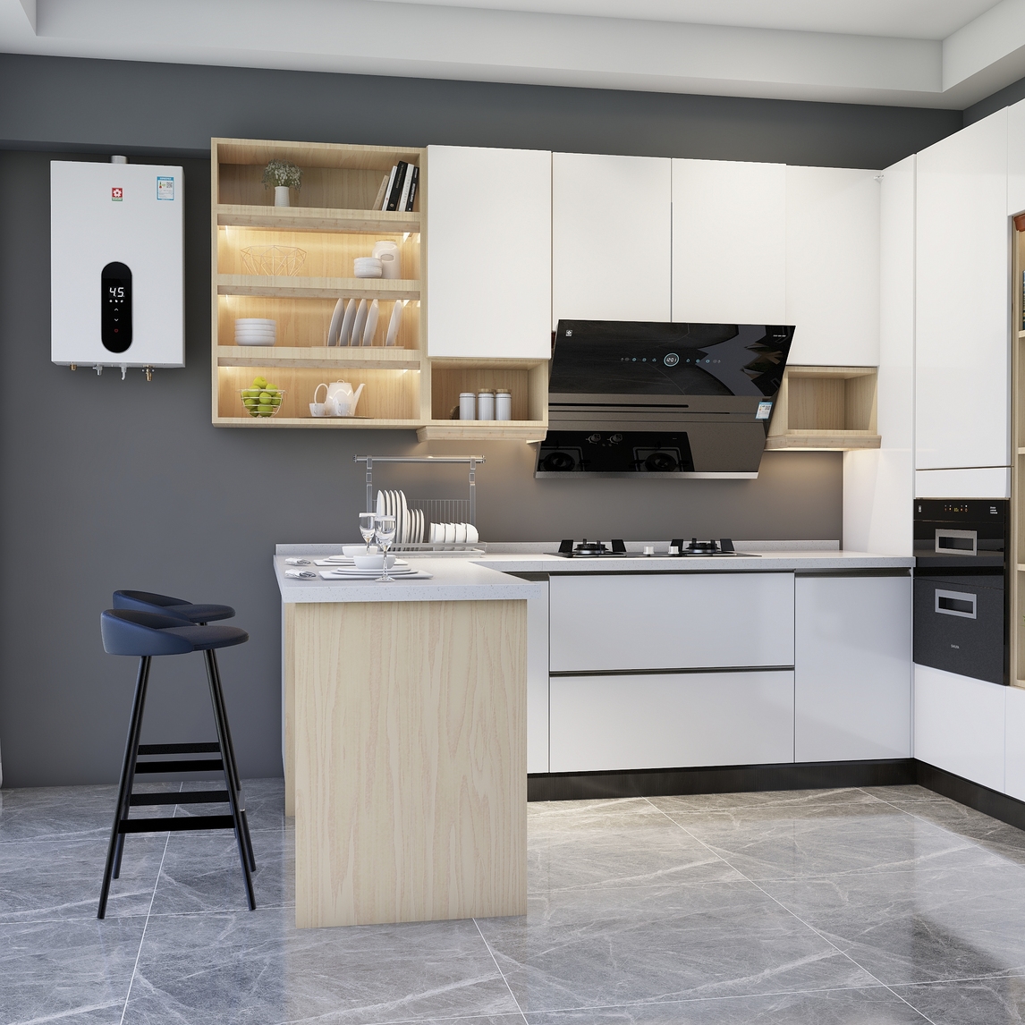 樱花的智能厨房家电,体现了现代生活 - 设计师座子哥设计效果图 - 每