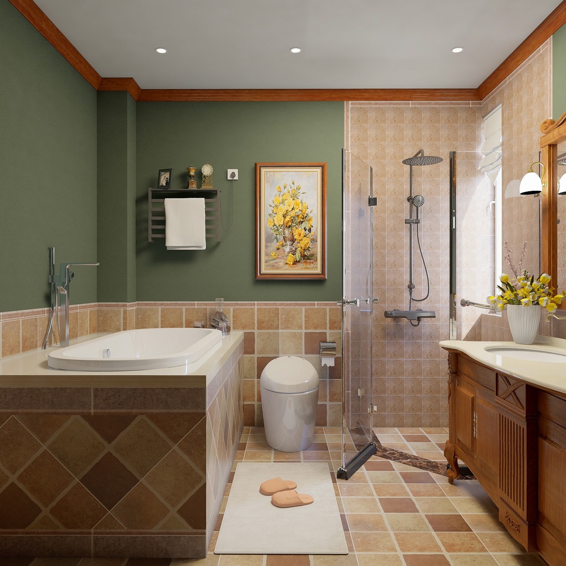 美式风格浴室简搭 - 西屋卫浴设计效果图 - 每平每屋·设计家