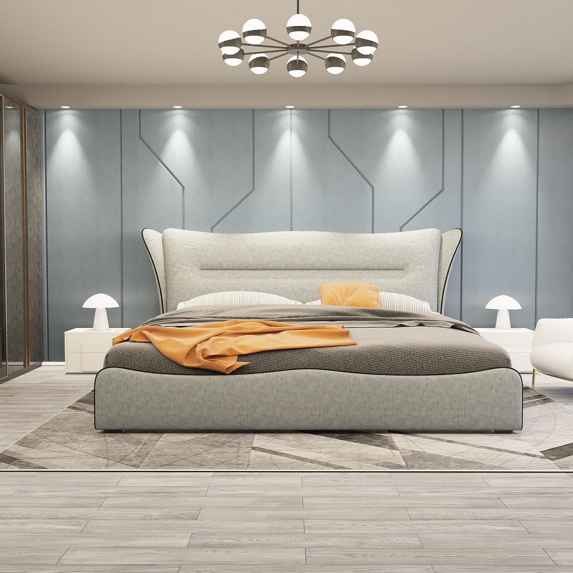 品质现代简约大床卧室空间