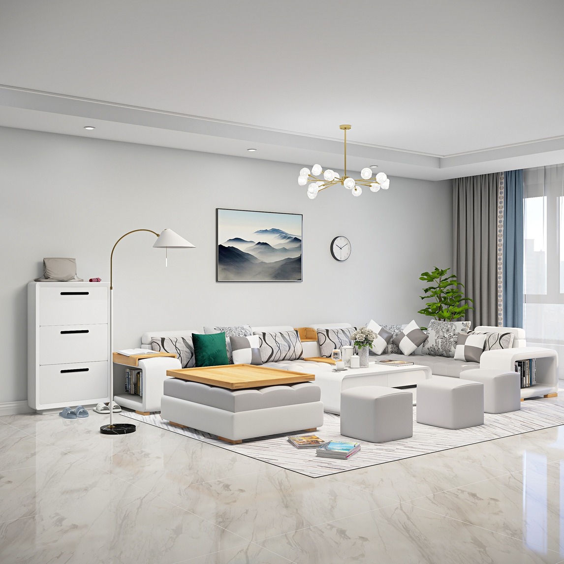 现代简约明亮客厅