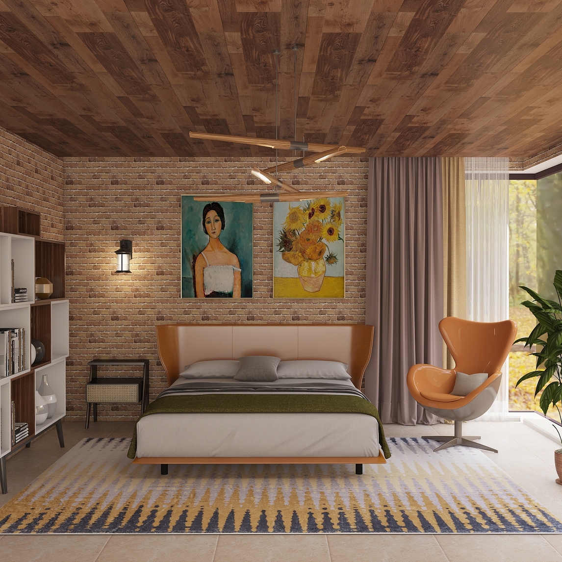 复古风文艺卧室,凸显主人浪漫情怀