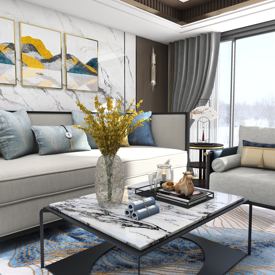 新中式客厅软装设计