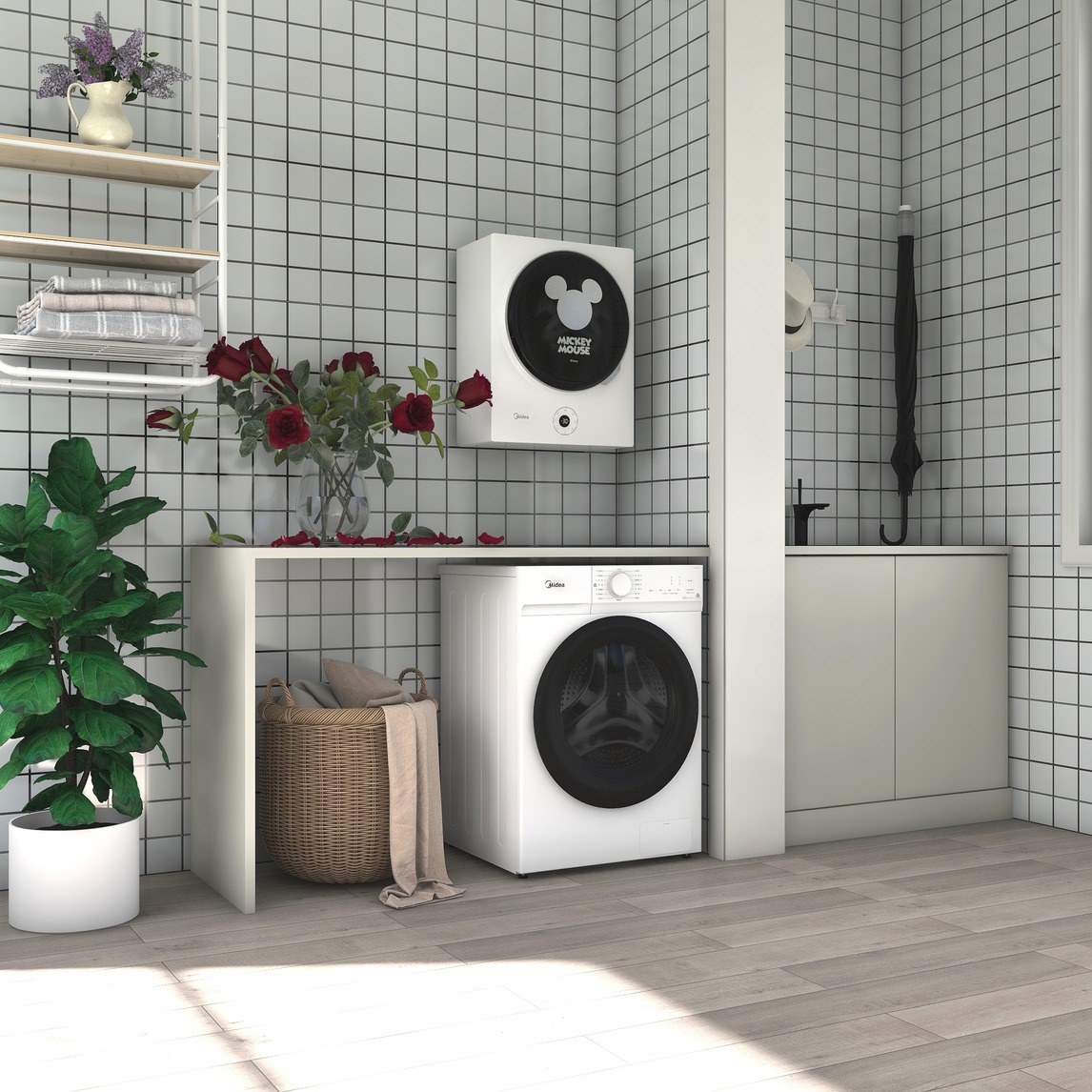 小清新风洗衣房的美妙生活 - 小美洗护家设计效果图 - 每平每屋·设计