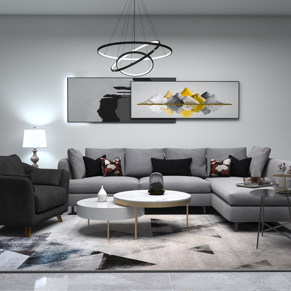 冷淡客厅配搭 - 篧鸟羊习习设计效果图 - 每平每屋·设计家