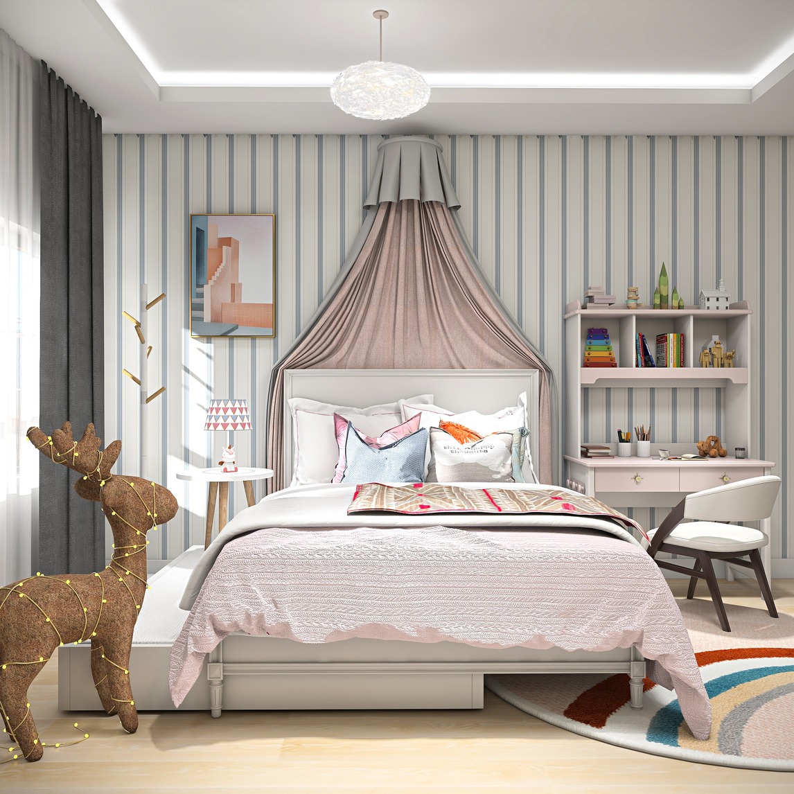 北欧温馨可爱儿童房设计