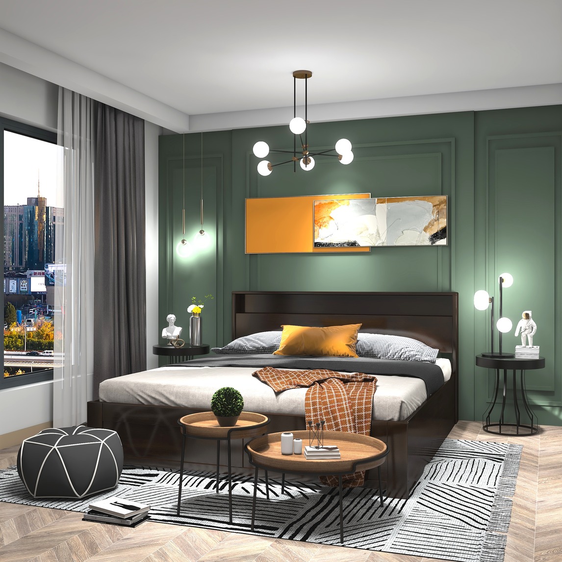 创意感现代北欧卧室 - 大团子的设计设计效果图 - 每平每屋·设计家