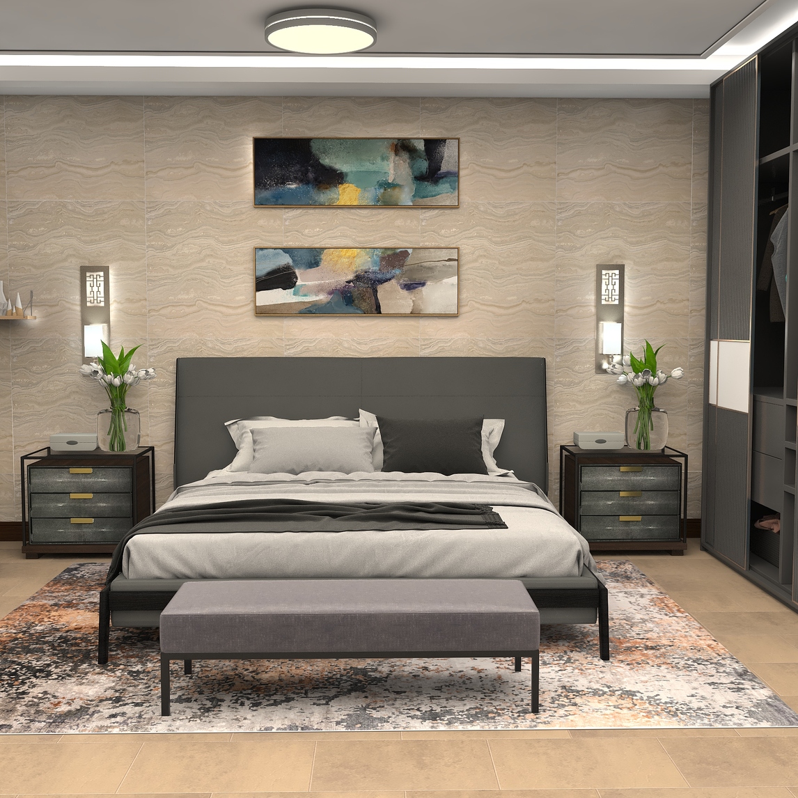 优秀作品 舒适的卧室vera设计 设计师说: 不同性质的建材与家具,塑造