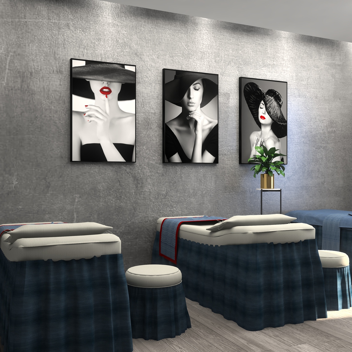 美容院装饰画美甲店半永久纹绣挂画