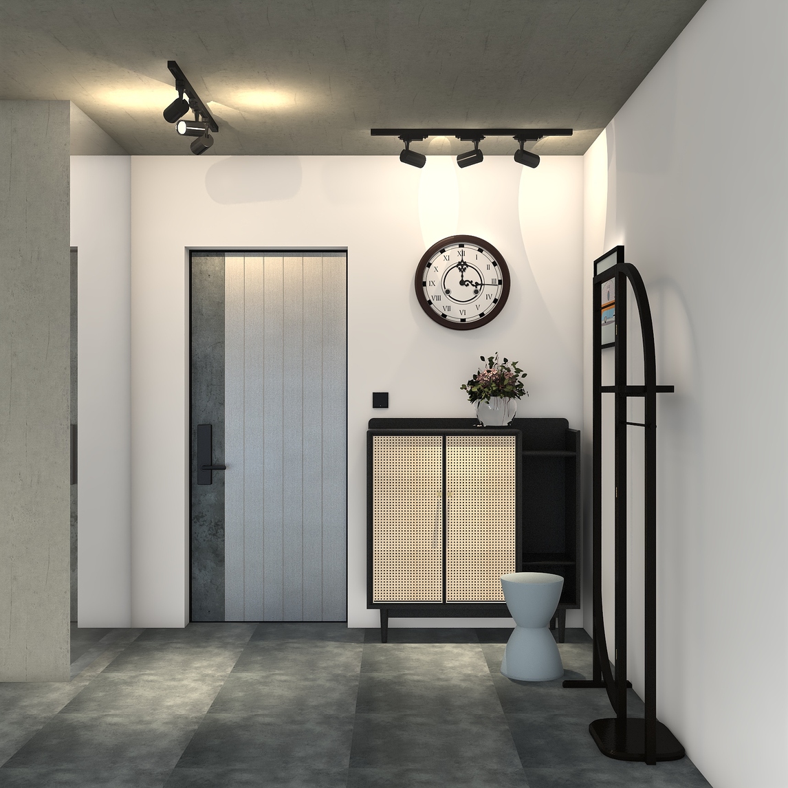 工业风玄关,体验神秘随性入户空间