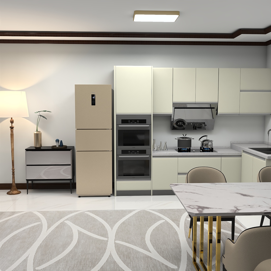 高端的现代嵌入式厨房