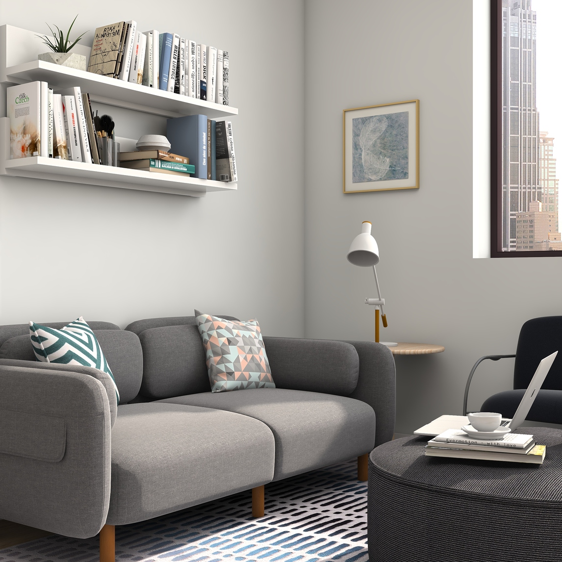 现代小户型客厅休息会客区 - 于蓝俪空间设计工作室设计效果图 - 每平