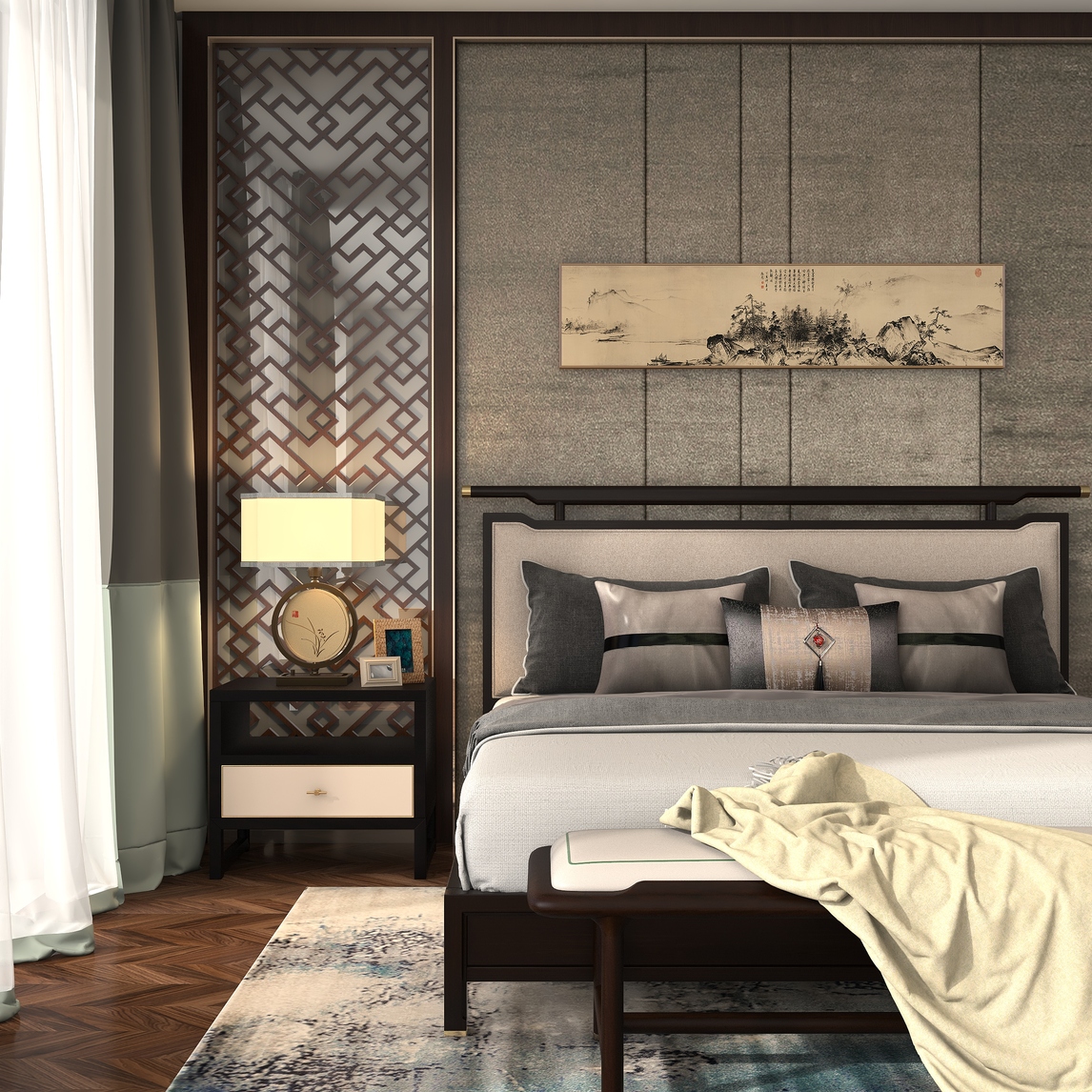 现代新中式卧室