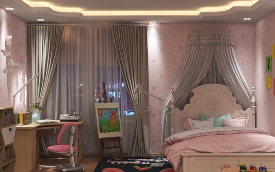 儿童房护眼灯光,夜晚中的专业呵护