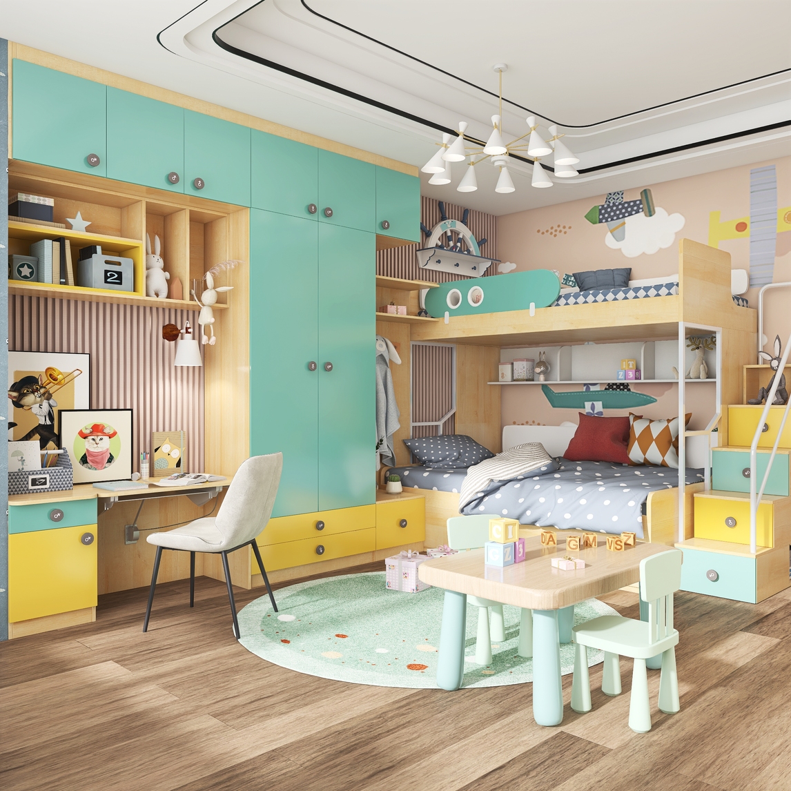 儿童房这样设计,学习睡眠两不误