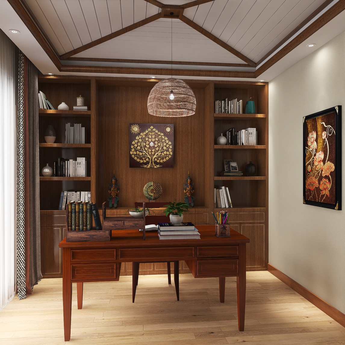 复古风书房设计沉浸书香中的安静感