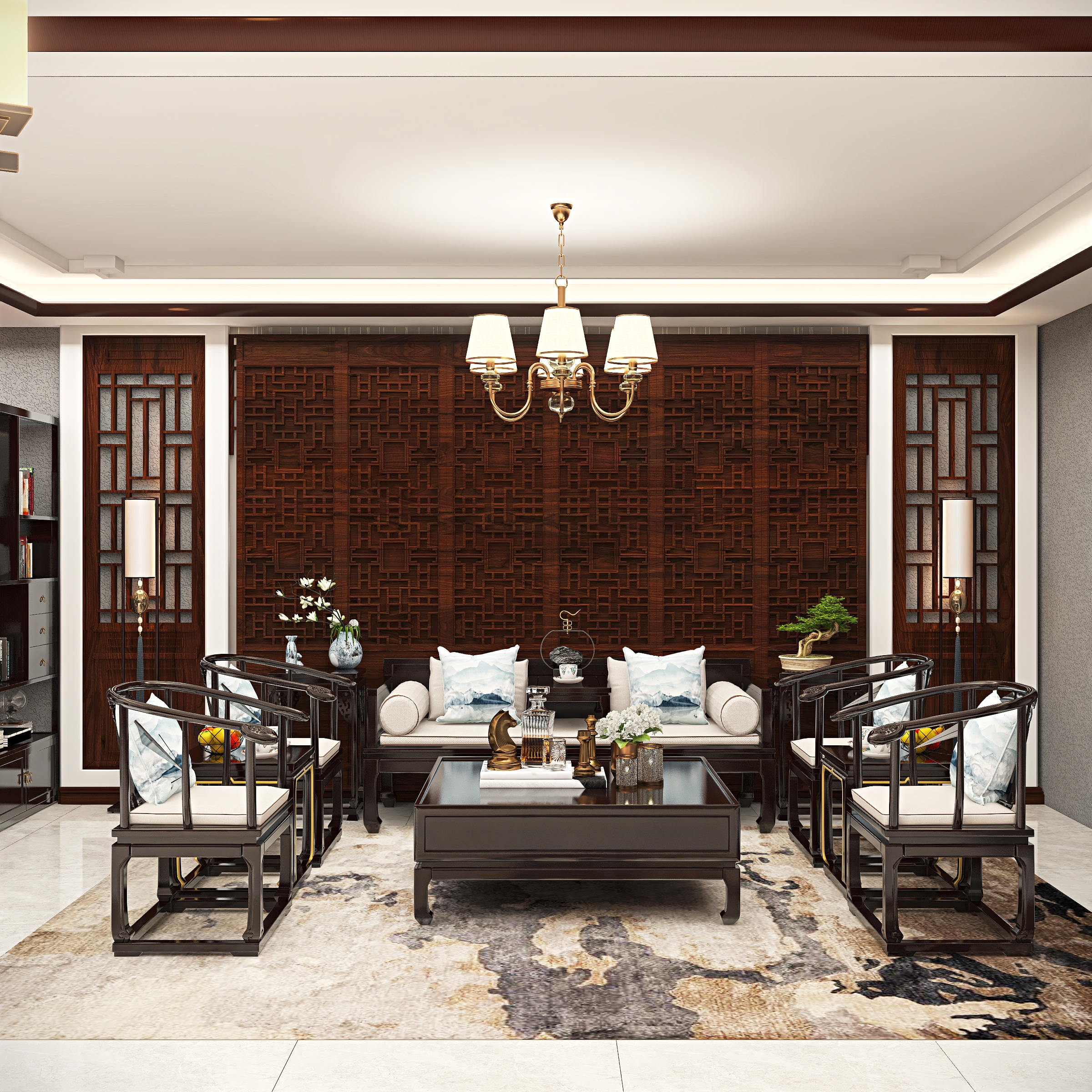 充满中式韵味的新中式客厅家具