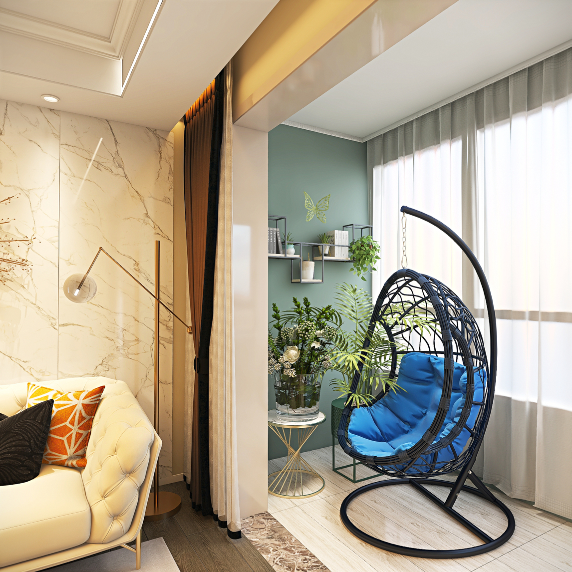 年轻人都喜欢的阳台 - helen软装馆设计效果图 - 每平每屋·设计家