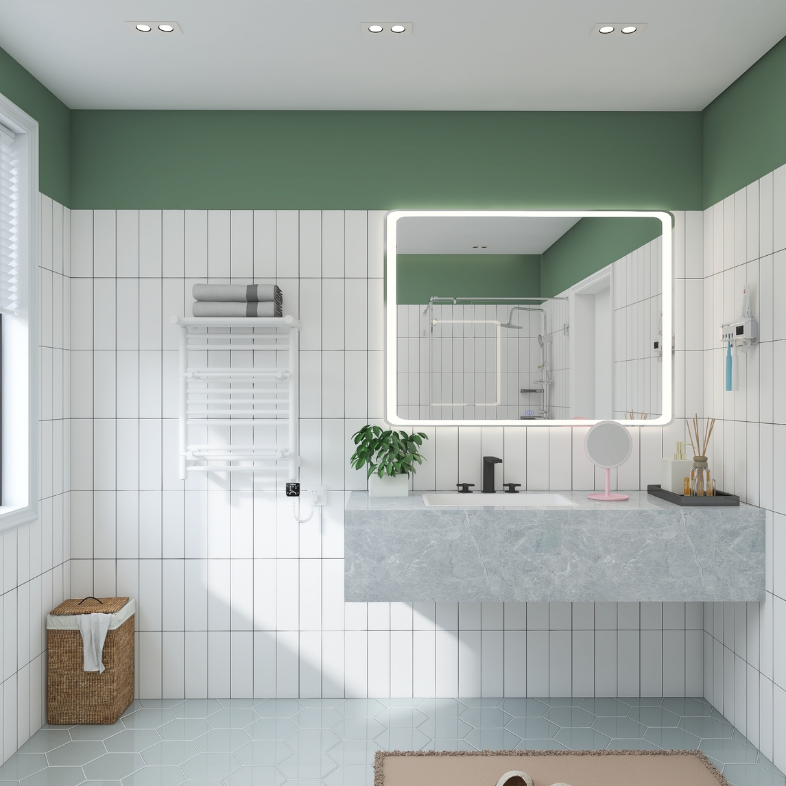 北欧清新浴室,变身肌肤能量补给站