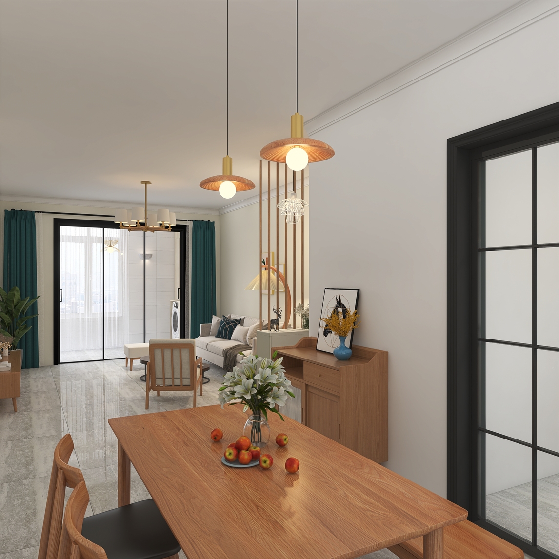 北欧原木风餐厅,享受轻松就餐时光 - 旭小呈设计效果图 - 每平每屋