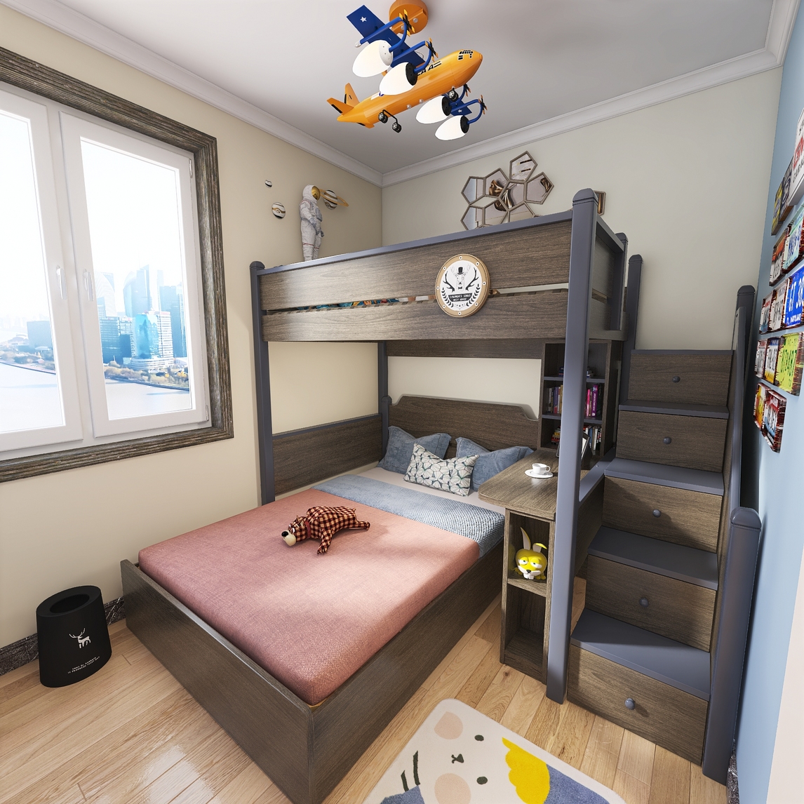 小户型的儿童床这样搭配 - 易购美家具设计效果图 - 每平每屋·设计家