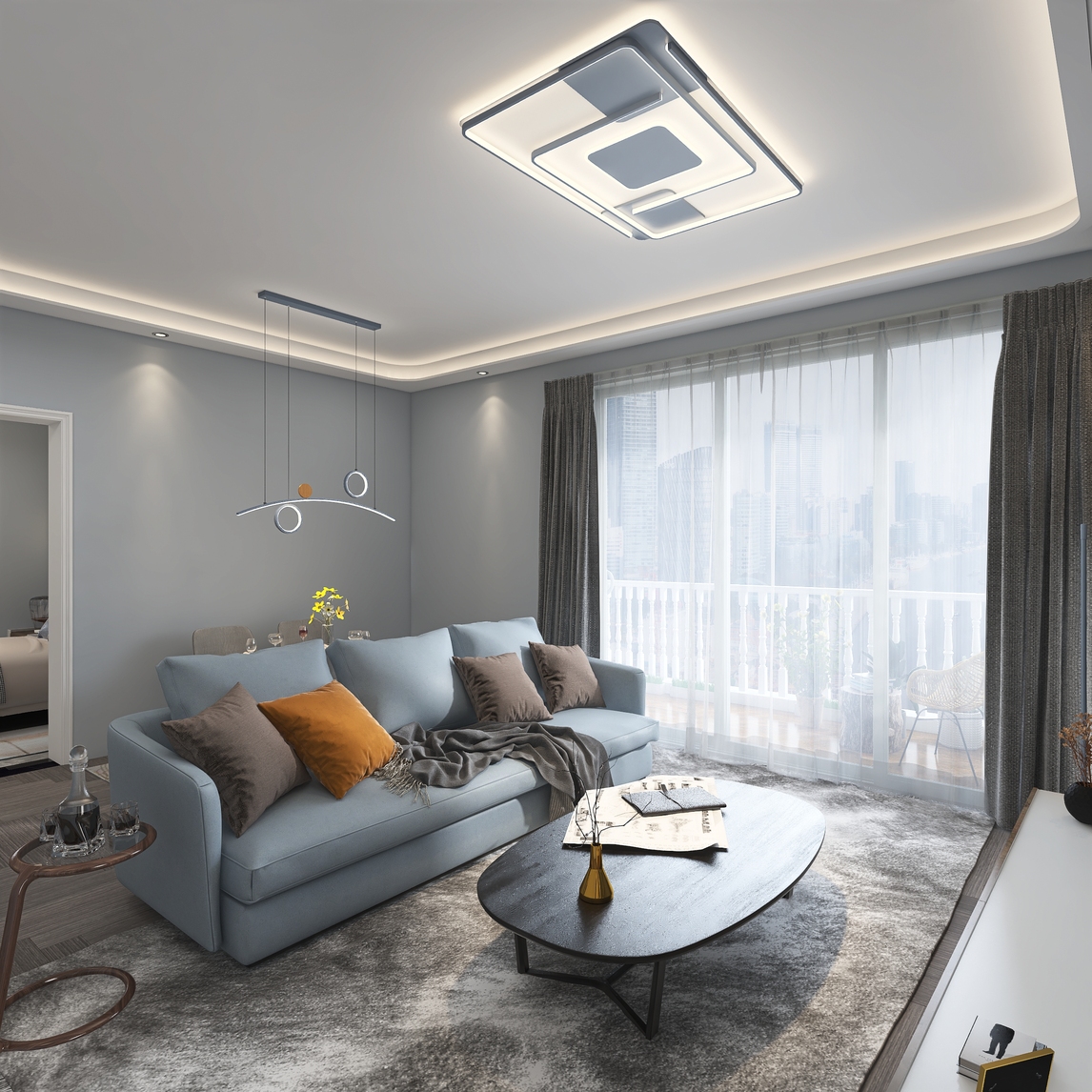 北欧简约客厅灯餐吊灯落地灯 - 装修生活家设计效果图 - 每平每屋