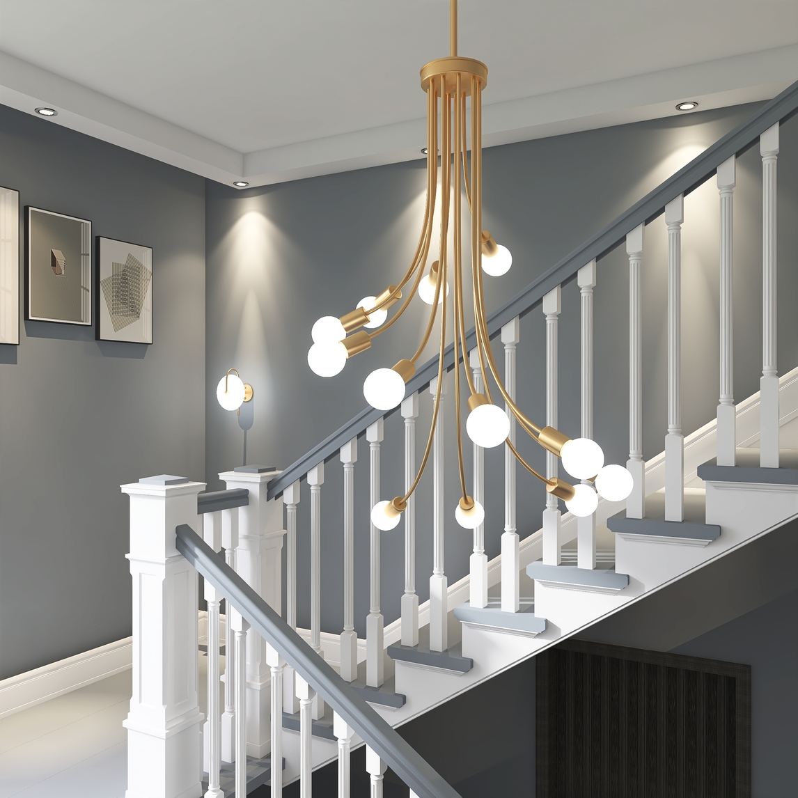 让阳光充满整个楼梯过道 - sjj1824ar设计效果图 - 每平每屋·设计家