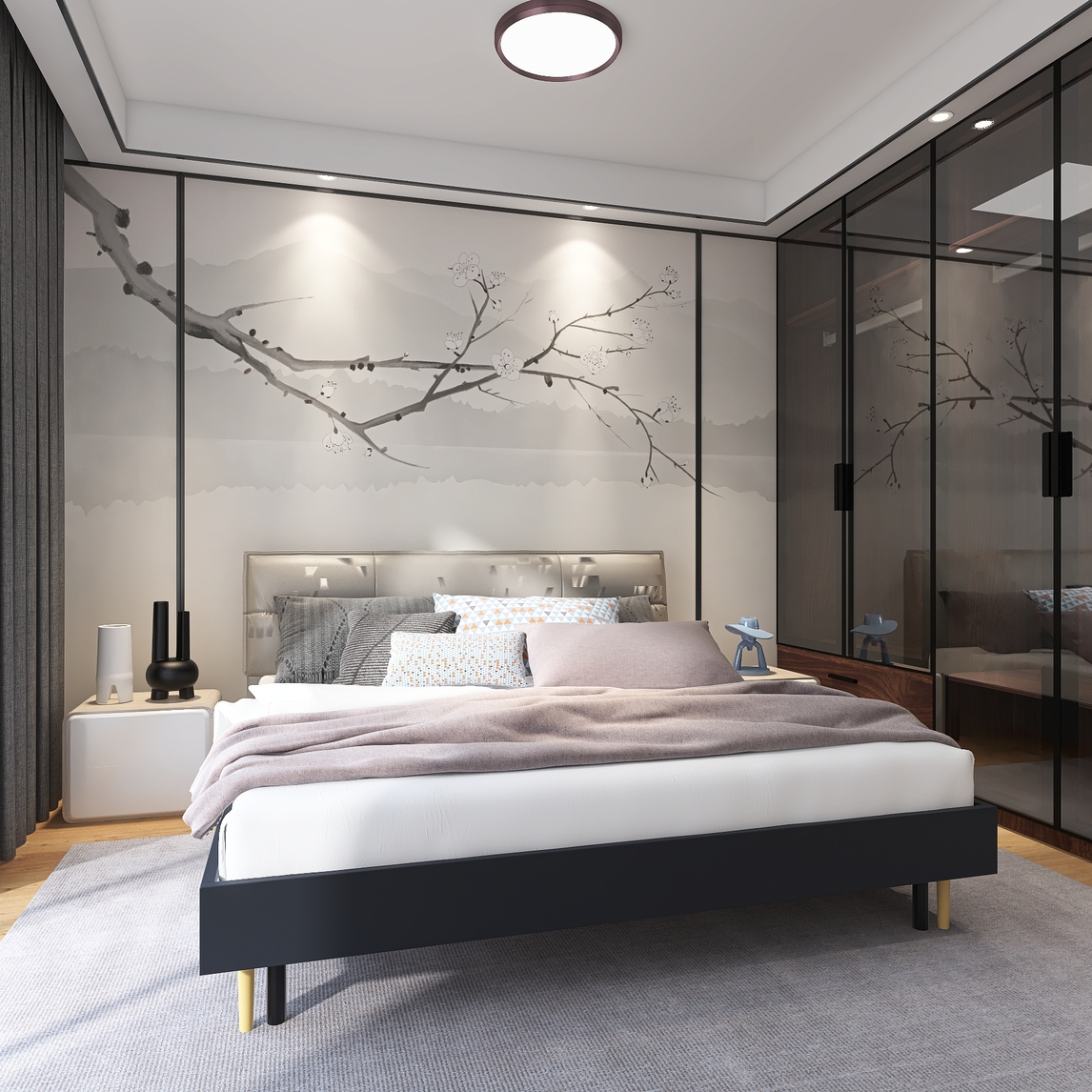 自然新中式卧室