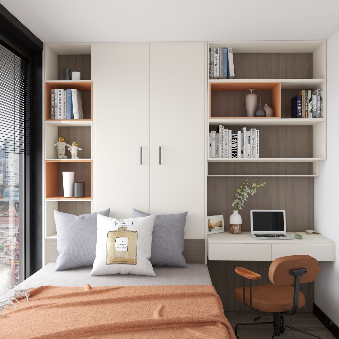 现代温馨榻榻米书房