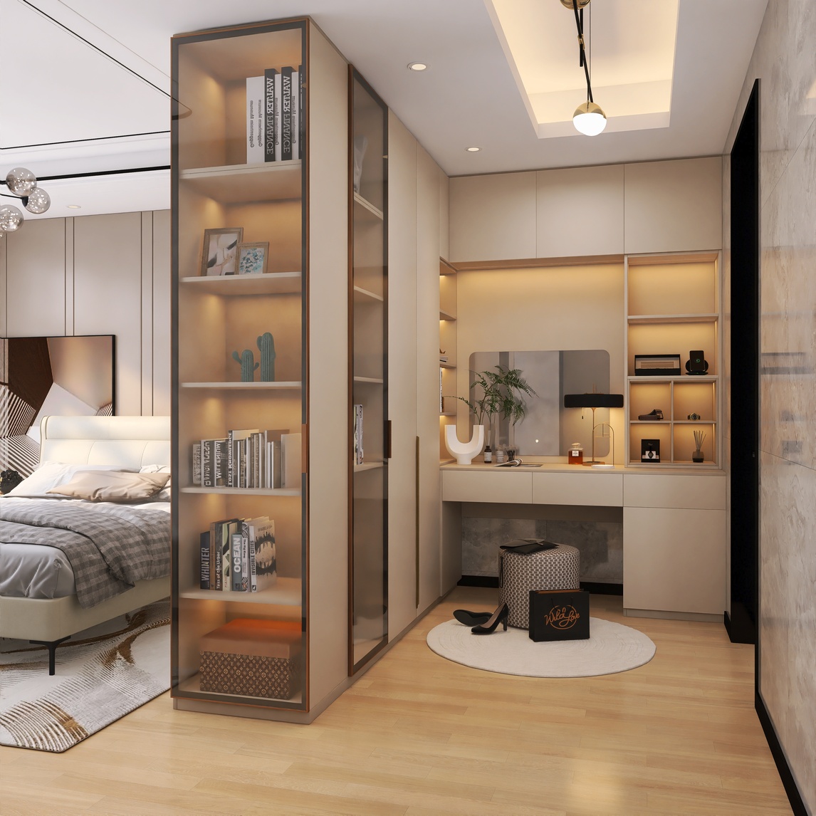 精致主卧设计 | 这样布置有颜值又能装！ - 诗尼曼设计馆设计效果图 - 居然设计家